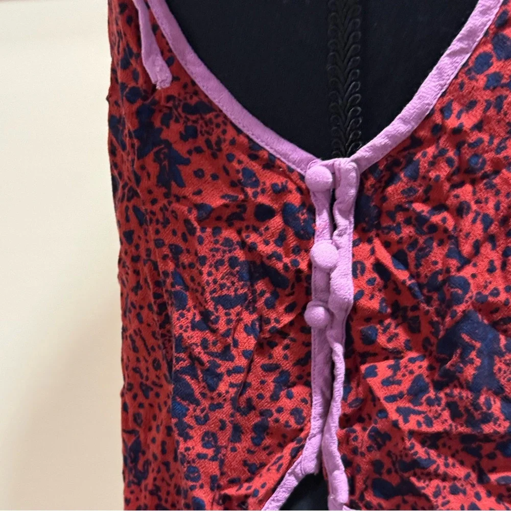 Free People Break Free Paisley Print Tie Back Tank